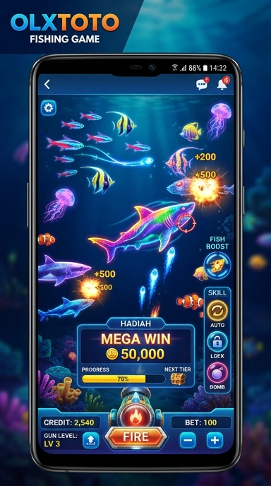 Menunjukkan fitur pencarian aplikasi di olxtoto